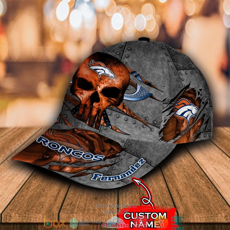 Denver Broncos Skull NFL Custom Name Cap 3 Denver Broncos Skull NFL Custom Name Cap word2