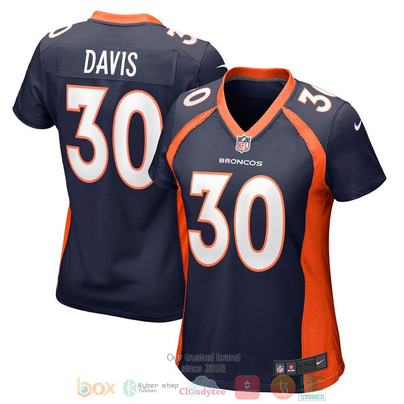 NEW Denver Broncos Terrell Davis Navy Retired Player Football Jersey 1 NEW Denver Broncos Terrell Davis Navy Retired Player Football Jersey word2