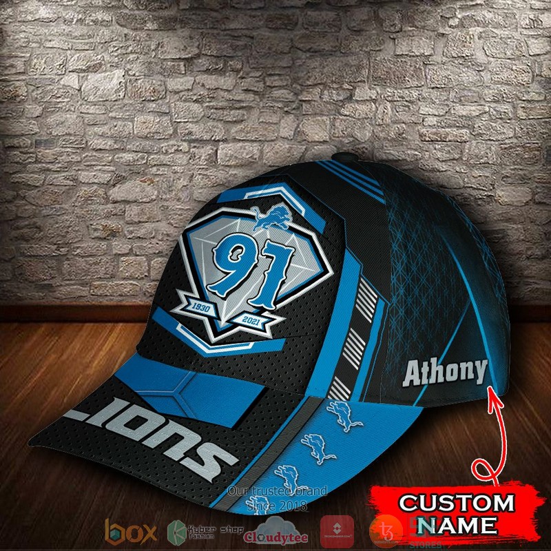 Detroit Lions Anniversary NFL Custom Name Cap 3 Detroit Lions Anniversary NFL Custom Name Cap word2