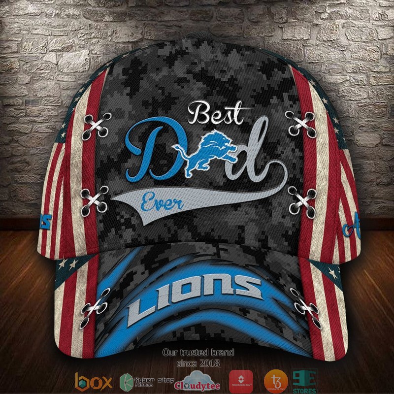 Detroit Lions Best Dad NFL Custom Name Cap