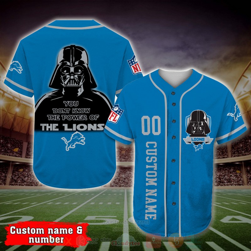 BEST Detroit Lions, Darth Vader Custom AOP Baseball Jersey word1