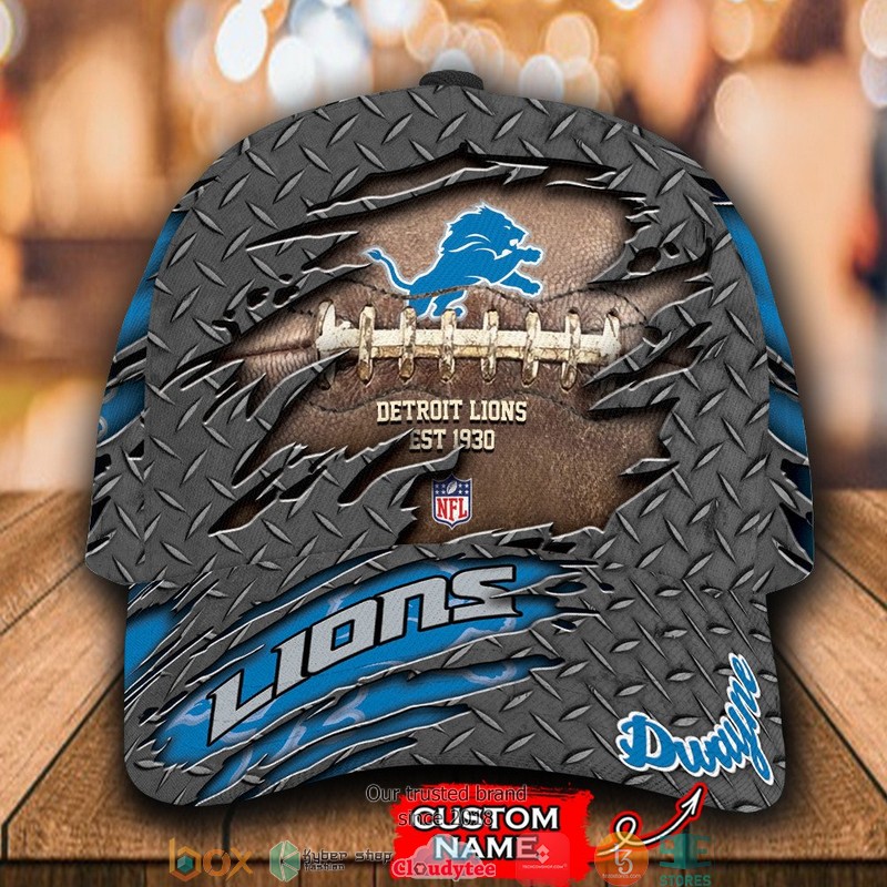 Detroit Lions Luxury NFL Grey Custom Name Cap 8 Detroit Lions Luxury NFL Grey Custom Name Cap word3