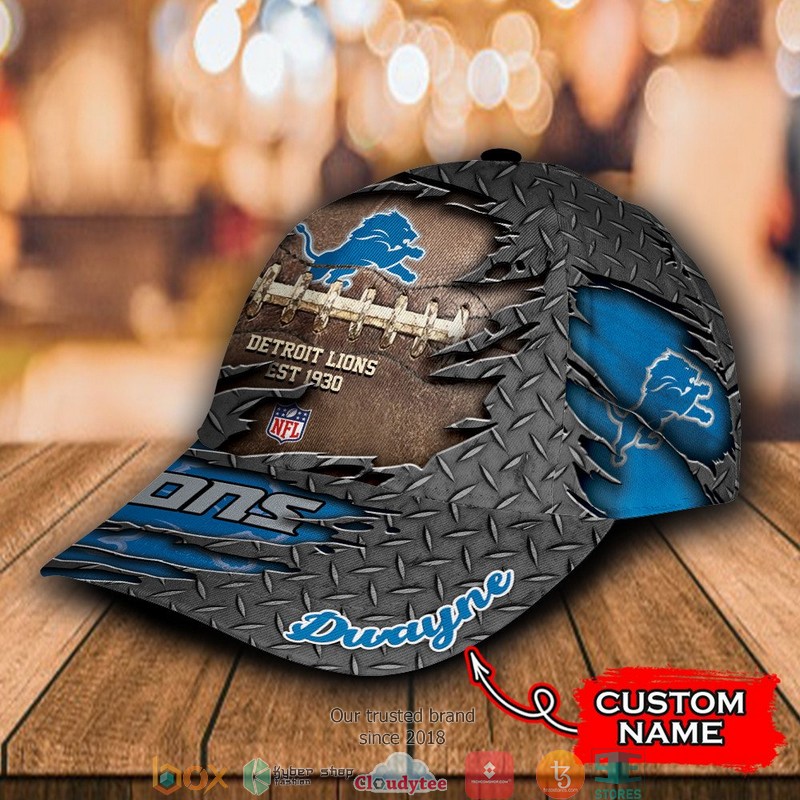 Detroit Lions Luxury NFL Grey Custom Name Cap 3 Detroit Lions Luxury NFL Grey Custom Name Cap word1