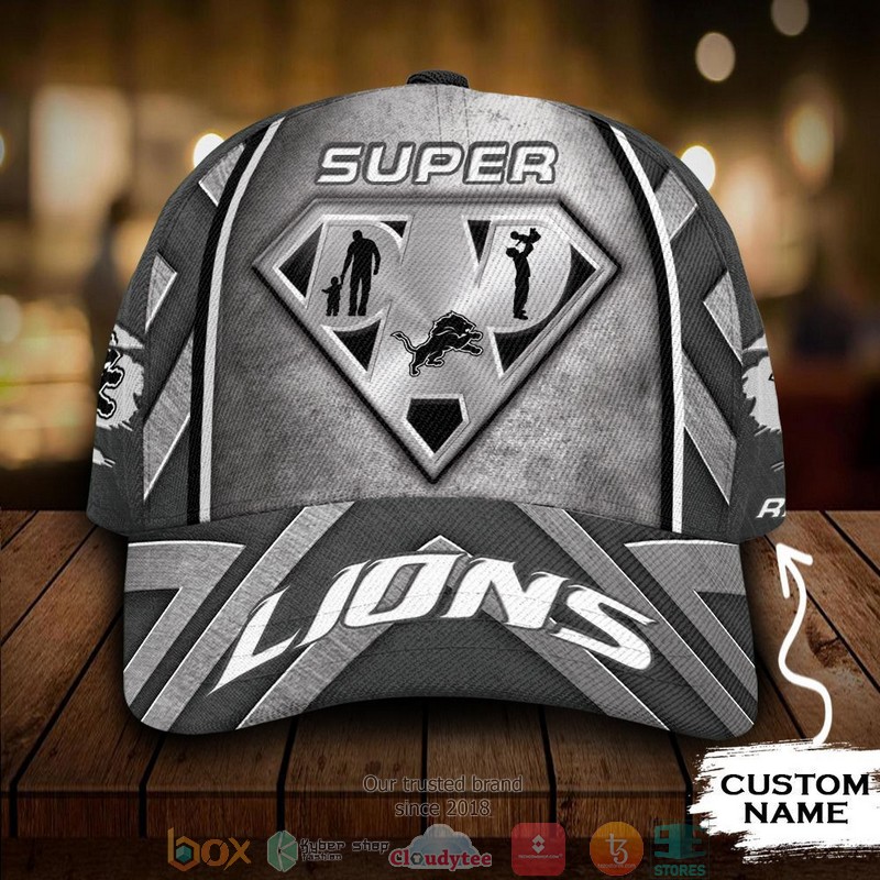Detroit Lions NFL Superman Dad Custom Name Cap word1