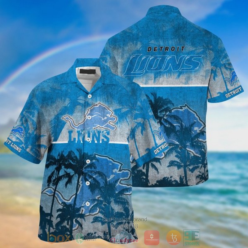 NEW Detroit Lions palm tree Hawaii Shirt word1