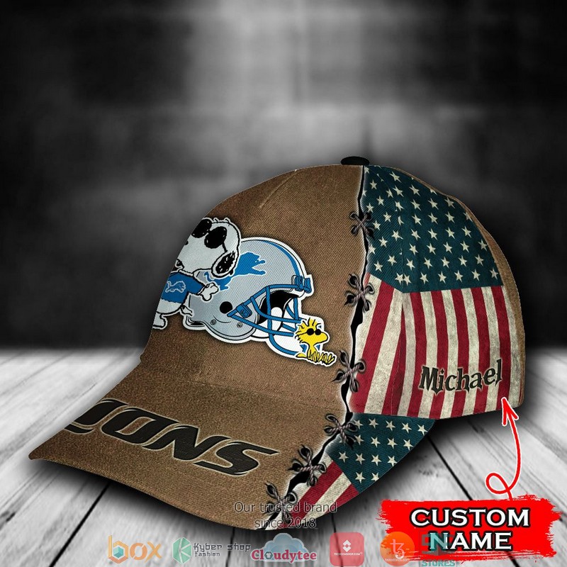 Detroit Lions Snoopy NFL Custom Name Cap 2 Detroit Lions Snoopy NFL Custom Name Cap word2