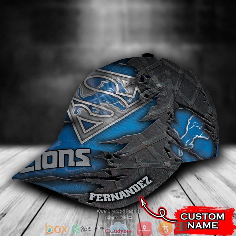 Detroit Lions Superman NFL Custom Name Cap 3 Detroit Lions Superman NFL Custom Name Cap word2
