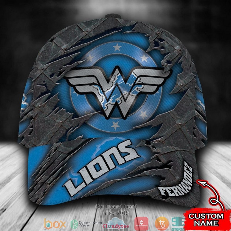 Detroit Lions Wonder Woman NFL Custom Name Cap word2