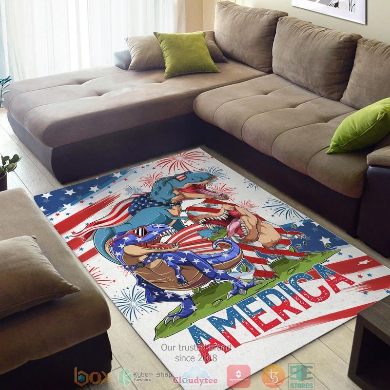 Dinosaur America America Independence day Rug