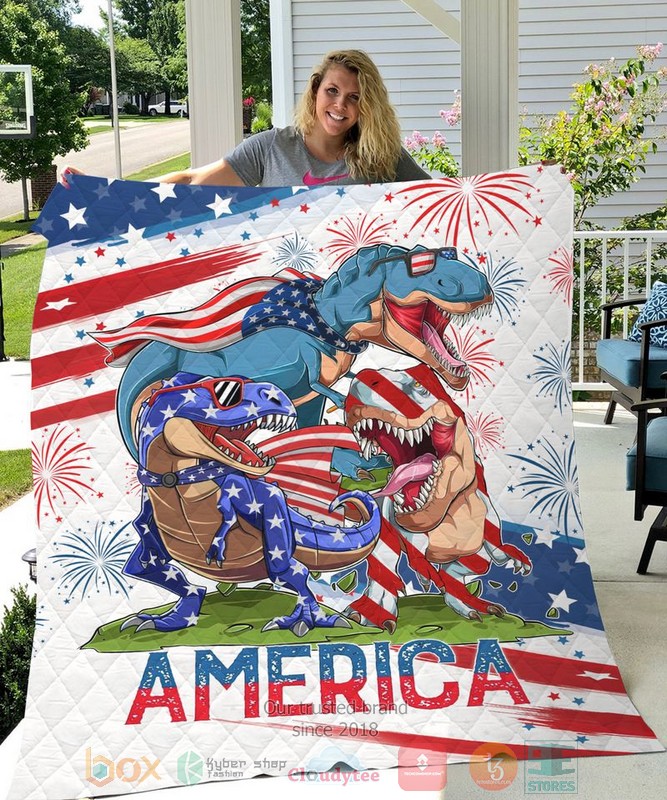 HOT Dinosaur America Independence Day Blanket Quilt 2 HOT Dinosaur America Independence Day Blanket Quilt word1