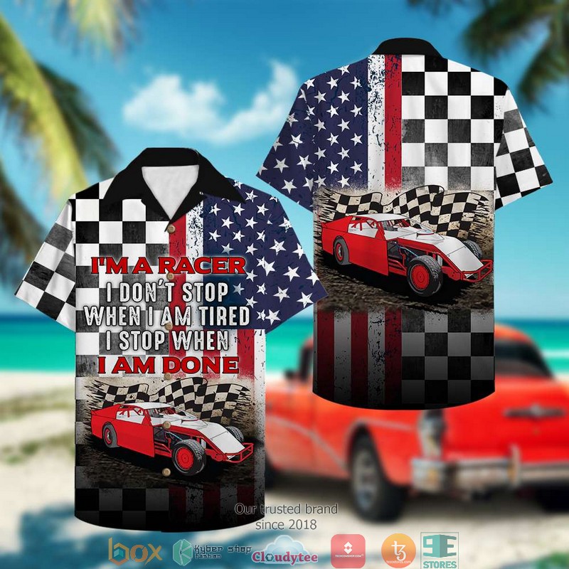 Dirt Track Racing I Am A Racer Hawaiian shirt word1