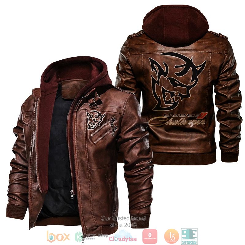 NEW Dodge Challenger PU Leather Jacket word3