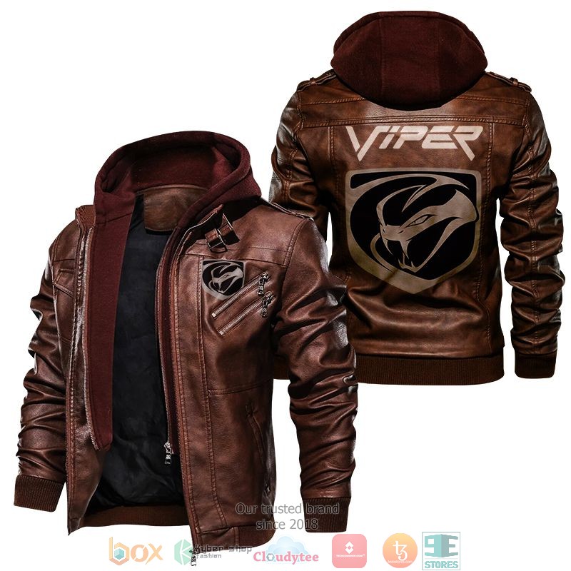 NEW Dodge Viper PU Leather Jacket word1
