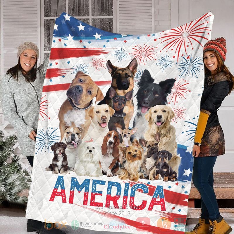 HOT Dog Breed America Independence Day Blanket Quilt 3 HOT Dog Breed America Independence Day Blanket Quilt word3