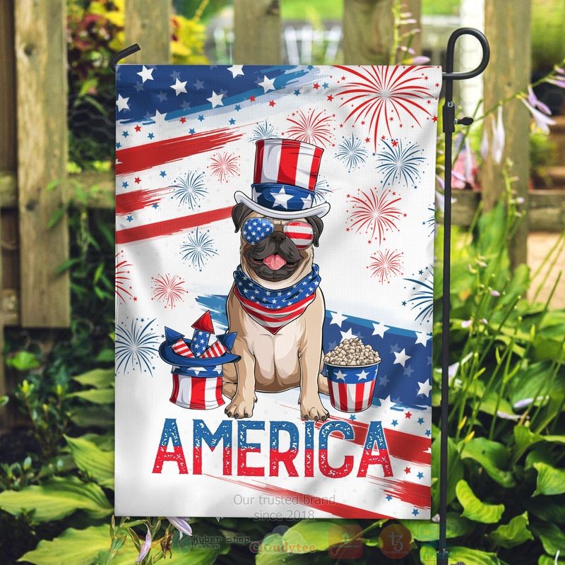 BEST Dog Cute America Independence Day All Over Print Flag
