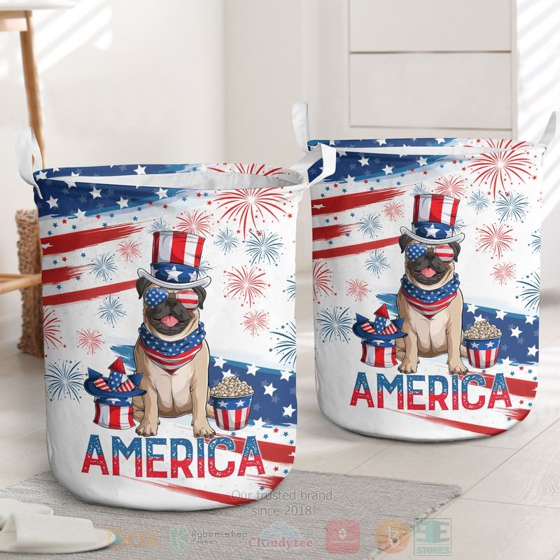 BEST Dog Cute America Independence Day Clothes Basket