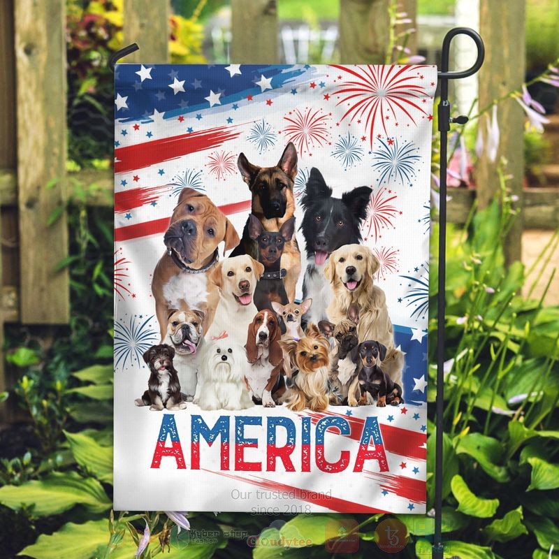 BEST Dogs American Independence Day All Over Print Flag