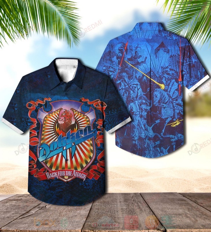 BEST Dokken Back for The Attack Blue Album Aloha Hawaiian Shirt