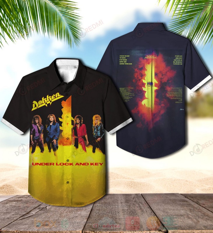 BEST Dokken Under Lock and Key Album Aloha Hawaiian Shirt