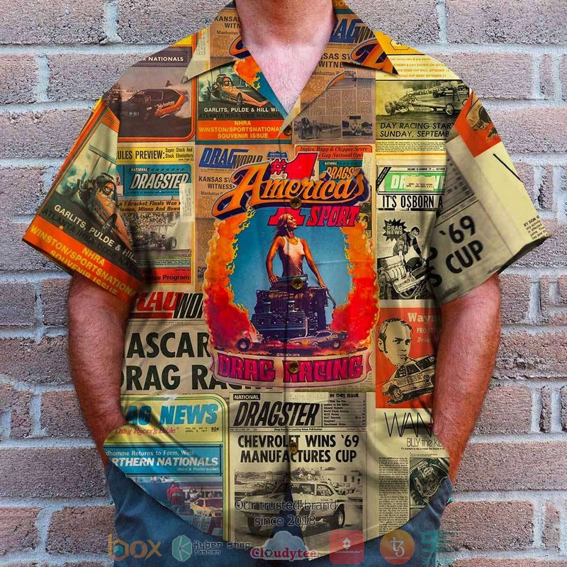 Drag Racing Newspaper Hawaiian Shirt 3 Drag Racing Newspaper Hawaiian Shirt word2