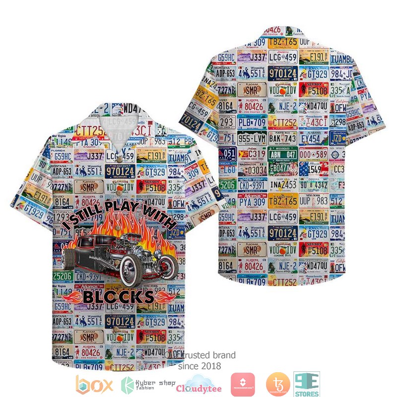 Drag Racing Still Play With Blocks Hawaiian shirt word3