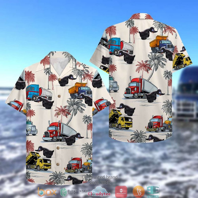 Duck Truck Pattern Hawaiian shirt word1