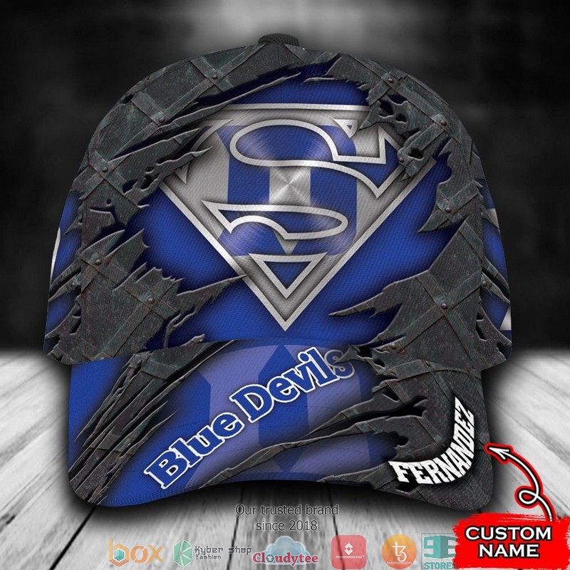 Duke Blue Devils Superman NCAA1 Custom Name Cap word1