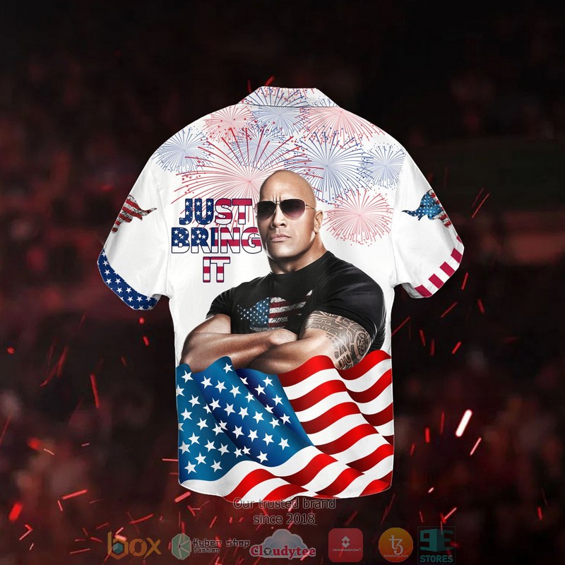 Dwayne The Rock Johnson Just Bring It Independence day Hawaiian Shirt word1