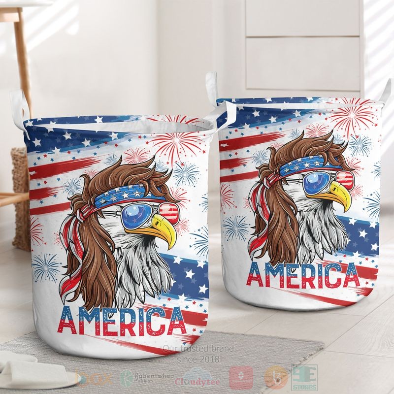 BEST Eagle America Independence Day Firework Clothes Basket