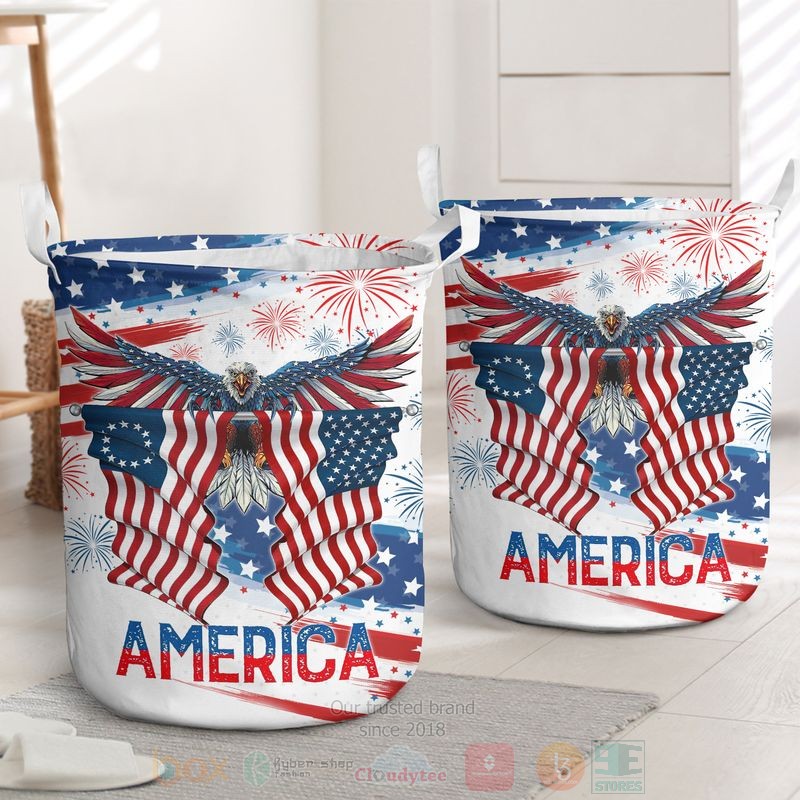 BEST Eagle America Independence Day Clothes Basket