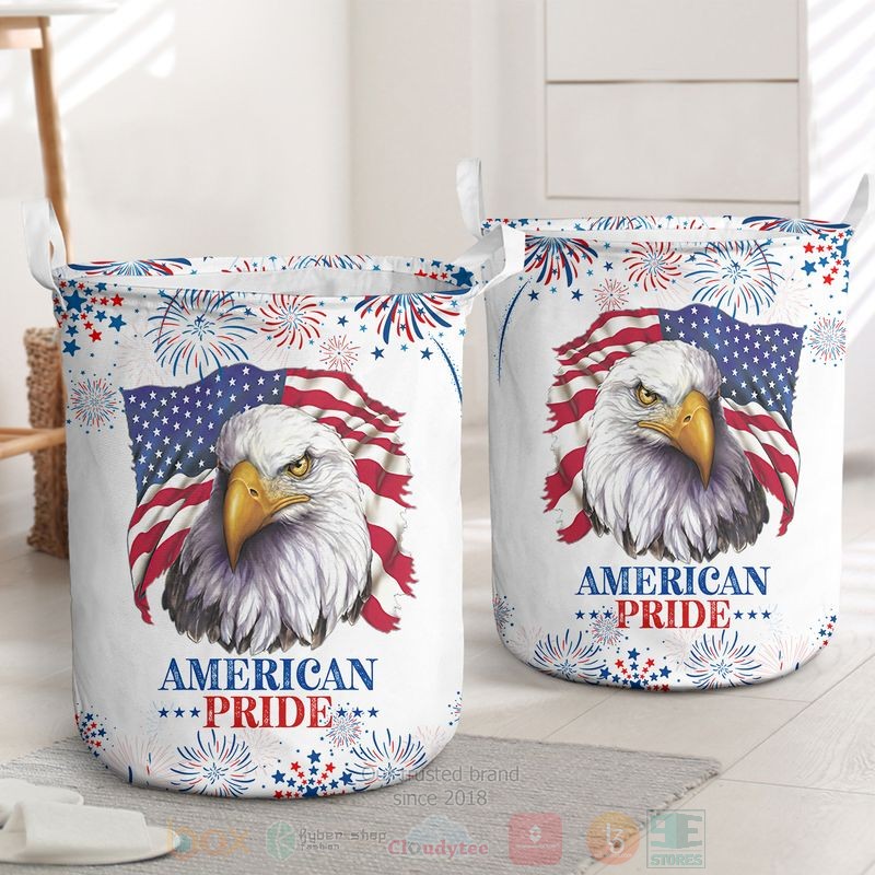BEST Eagle American Pride Independence Day Firework Clothes Basket
