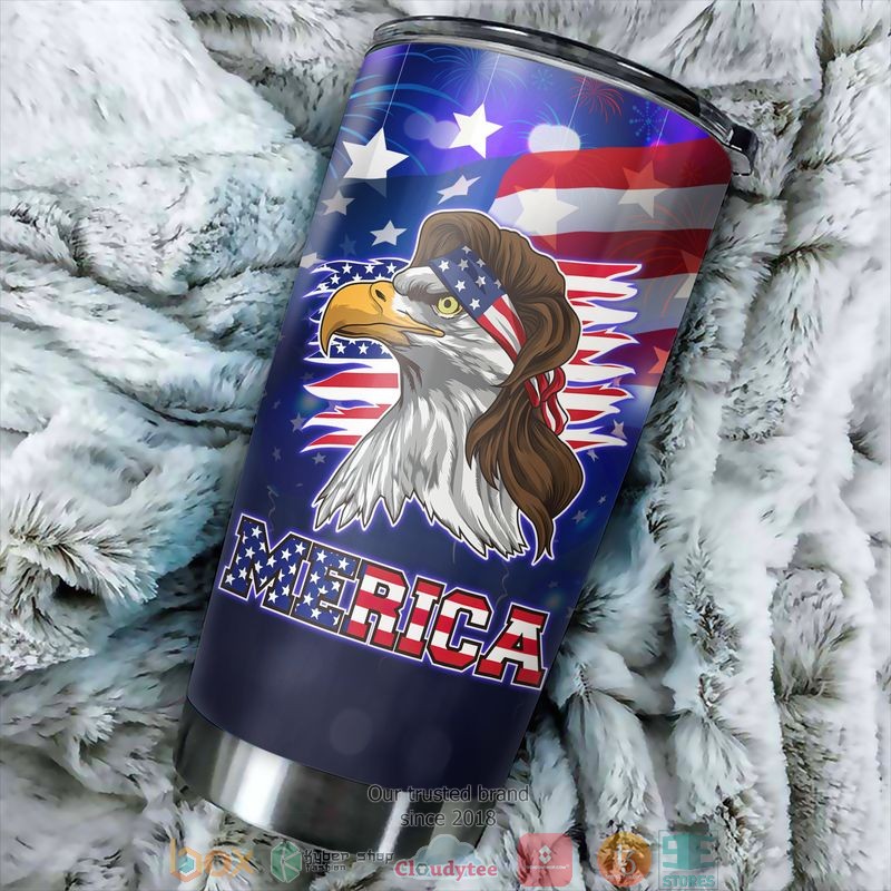 Eagle Merica America Independence day Tumbler word1