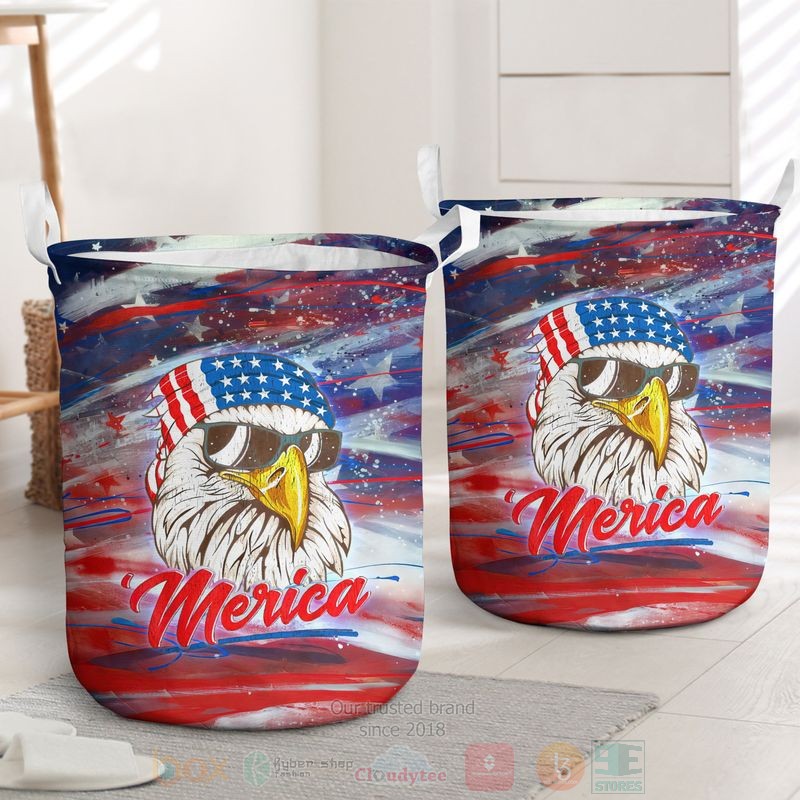 BEST Eagle Merica Independence Day Clothes Basket