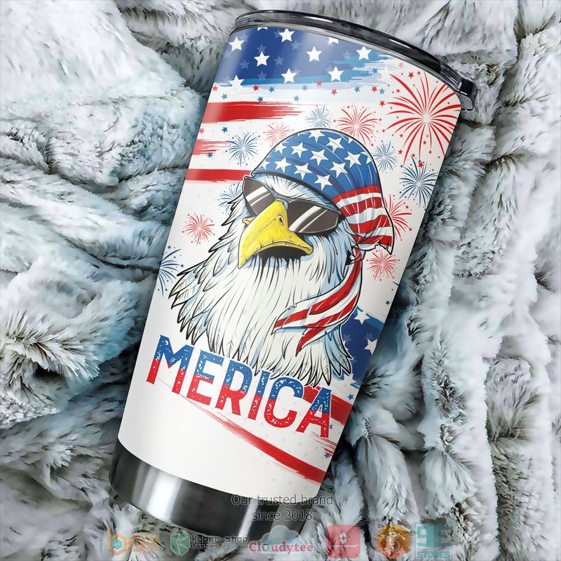 Eagle Merica US Flag America Independence day Tumbler