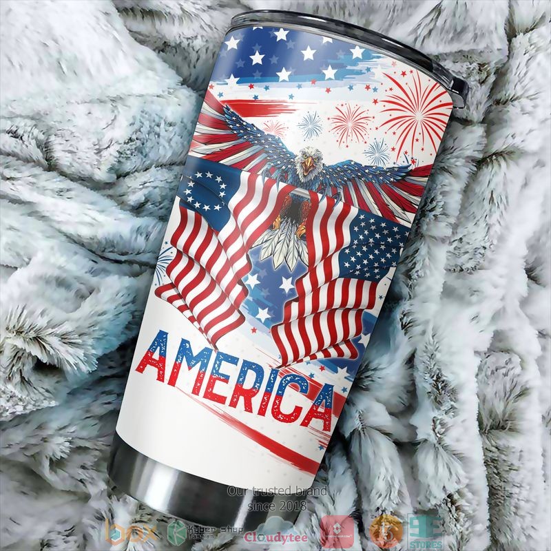 Eagle US Flag America Independence day Tumbler