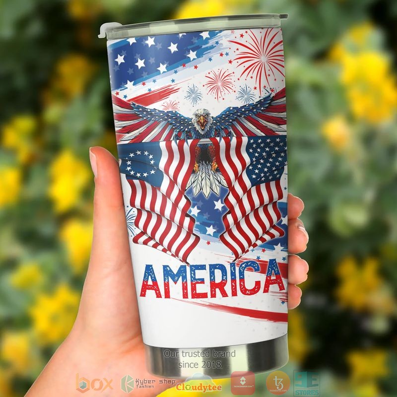 Eagle US Flag America Independence day Tumbler 3 Eagle US Flag America Independence day Tumbler word2