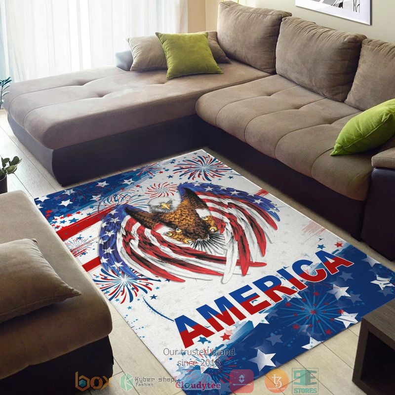 Eagle US flag wings America Independence day Rug
