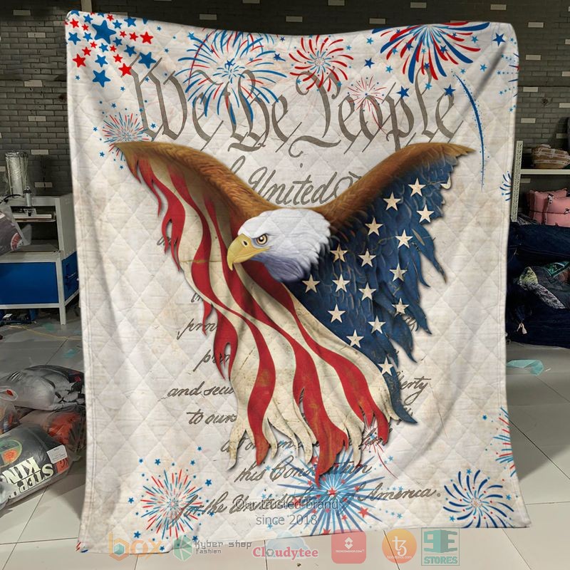 HOT Eagle We the peoples of the United Nations Blanket Quilt word3