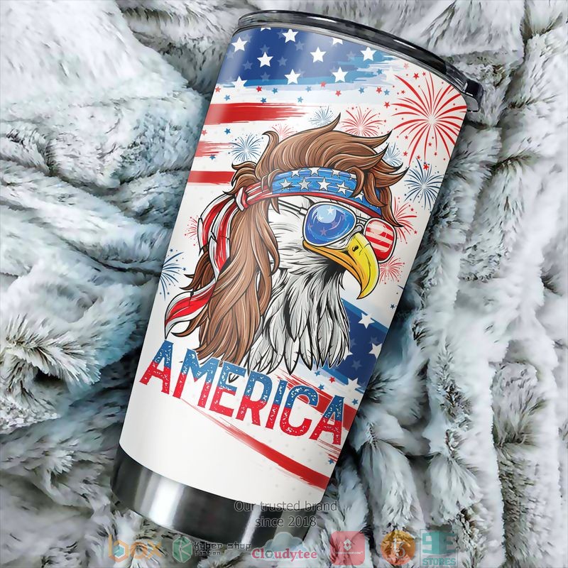 Eagle wearing glasses America Independence day Tumbler