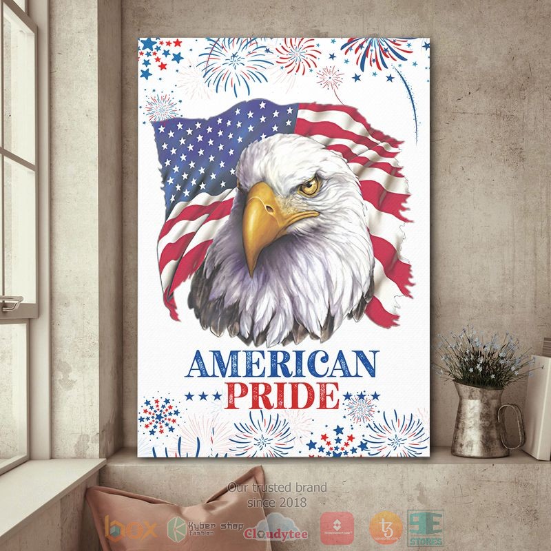 HOT Ealge America Pride United States Flag Independence Day Canvas