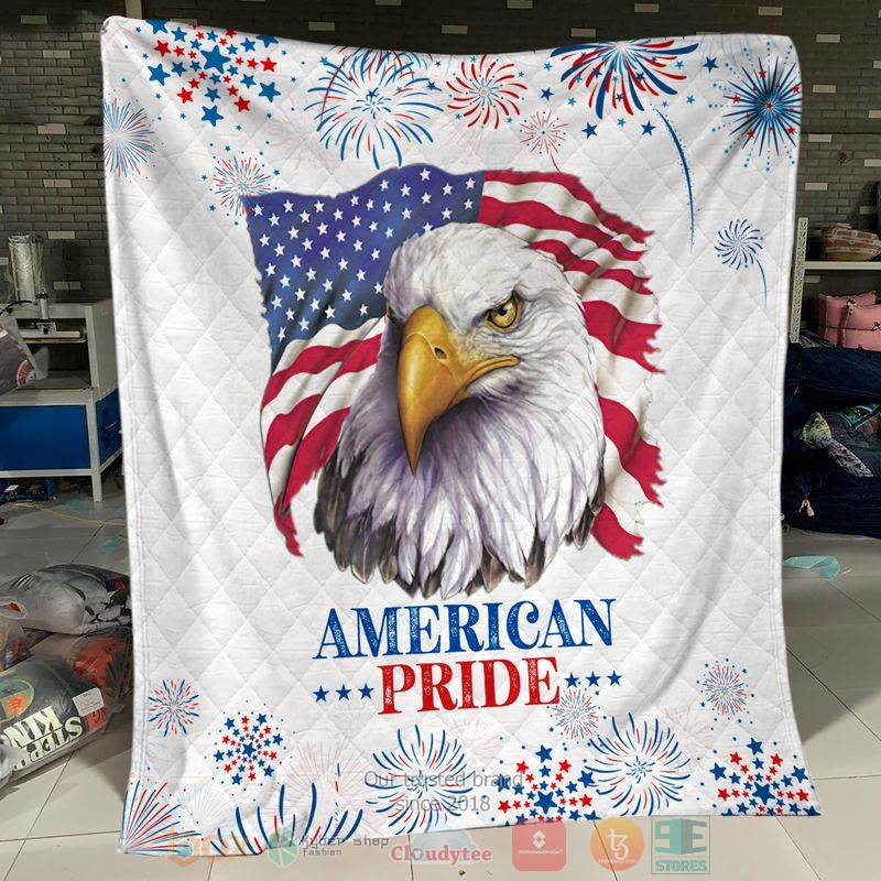 HOT Ealge America Pride United States Flag Blanket Quilt word3