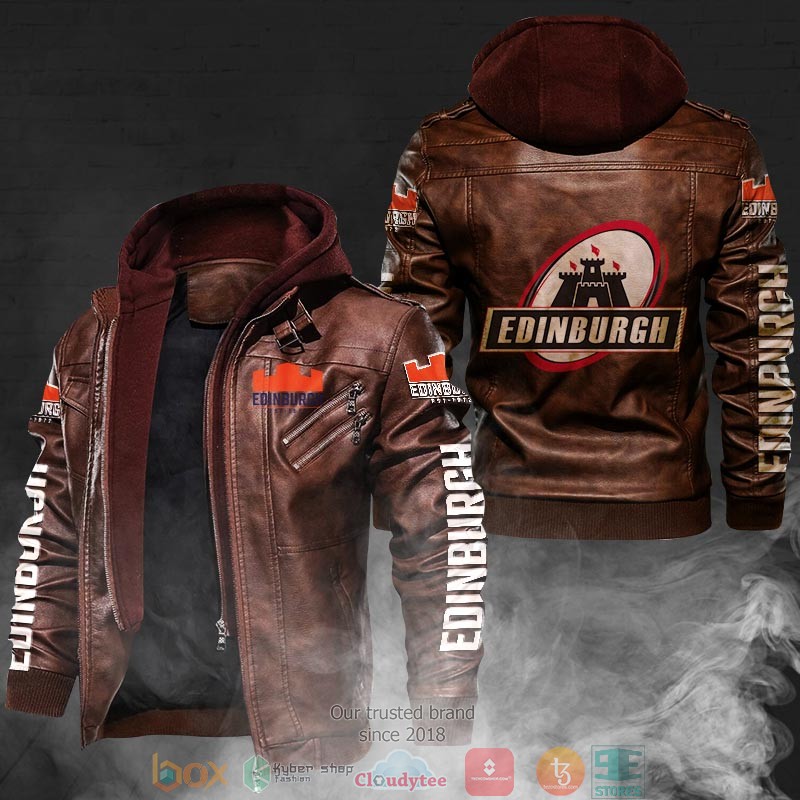 NEW Edinburgh Rugby PU Leather Jacket 4 NEW Edinburgh Rugby PU Leather Jacket word1