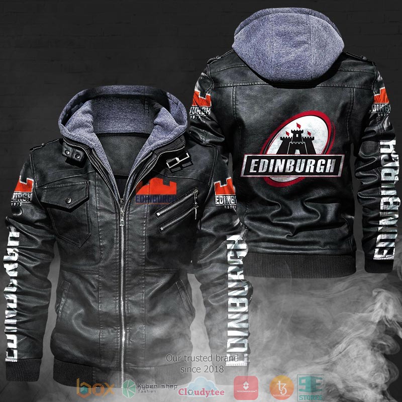 NEW Edinburgh Rugby PU Leather Jacket 2 NEW Edinburgh Rugby PU Leather Jacket word3
