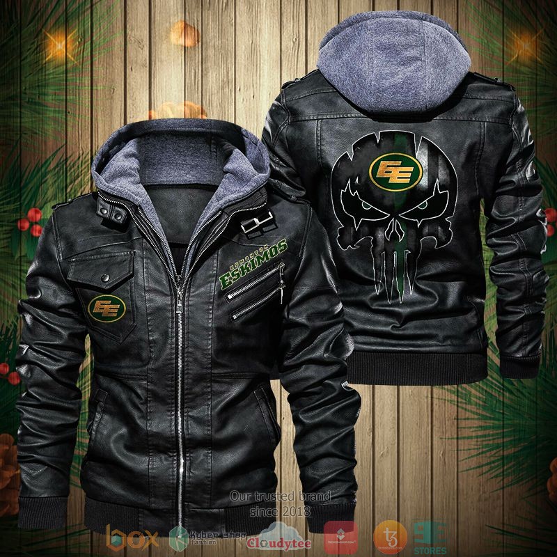 NEW Edmonton Eskimos CFL PU Leather Jacket 2 NEW Edmonton Eskimos CFL PU Leather Jacket word1