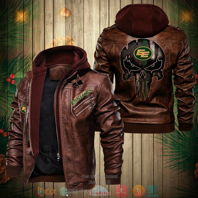 NEW Edmonton Eskimos CFL PU Leather Jacket 3 NEW Edmonton Eskimos CFL PU Leather Jacket word1