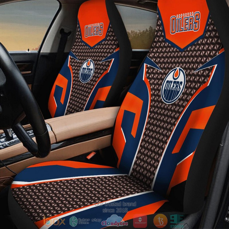 Edmonton Oilers orange navy Limited Car Seat Covers 3 Edmonton Oilers orange navy Limited Car Seat Covers word2