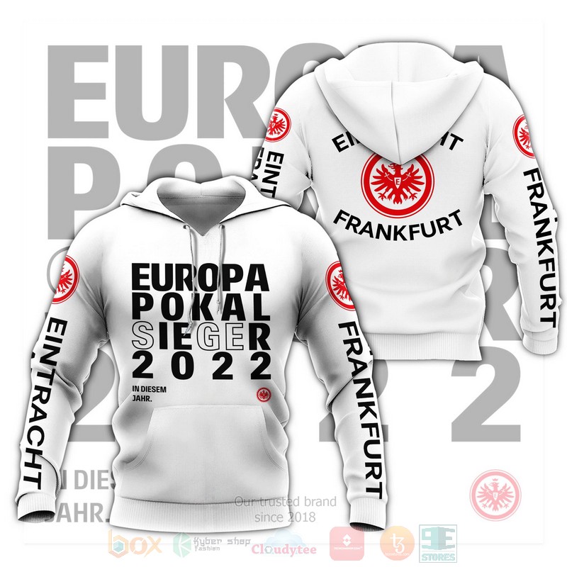 BEST Eintracht Frankfurt Europapokal Sieger 2022 White 3D Printing Shirt, Hoodie word1