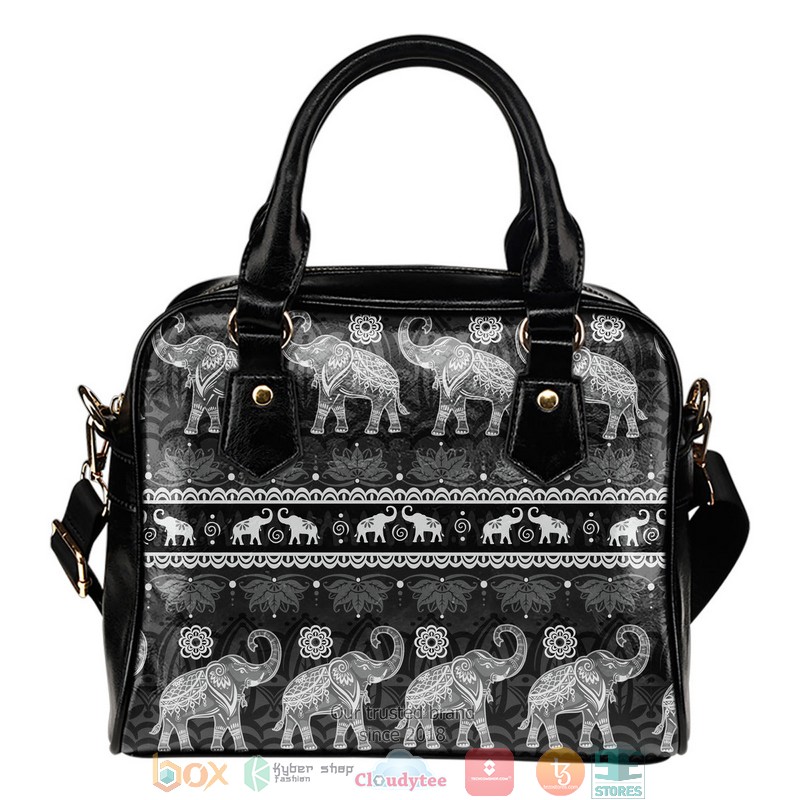 Elephant Mandala Leather Handbag word2