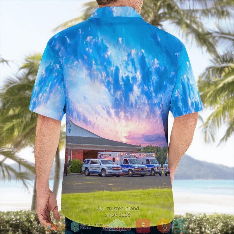 NEW Ellington Connecticut Ellington Volunteer Ambulance Corps Aloha Shirt word2