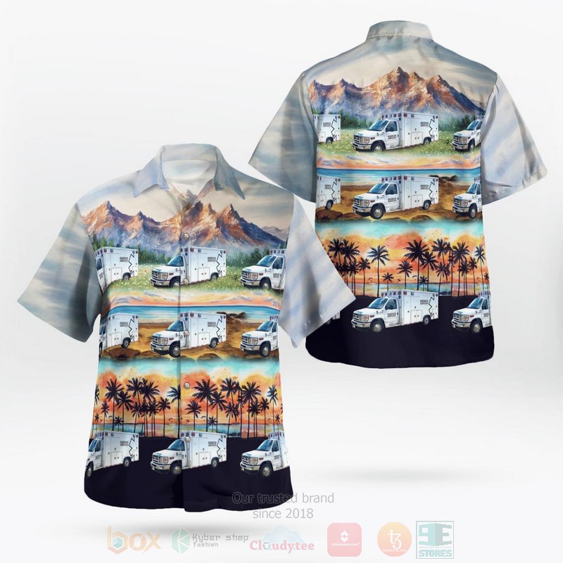 BEST Emerson Ambulance Service, Jonesboro, Arkansas Ambulance 3D Aloha Shirt word2